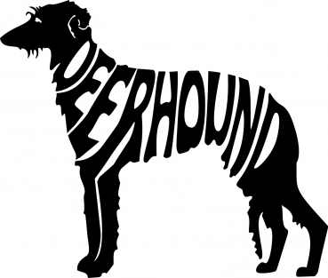 Silhouetten-Schriftzug Scottish Deerhound