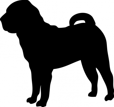 Autoaufkleber Shar-Pei stehend Silhouette