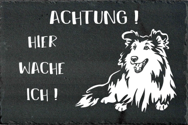 Schieferplatte Sheltie