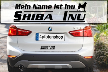 Aufkleber "Mein Name ist Shiba Inu"