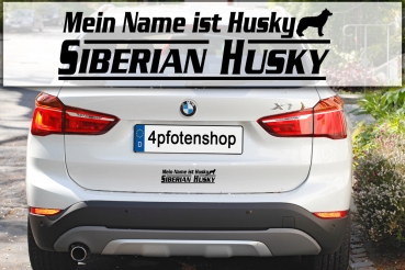 Aufkleber "Mein Name ist Siberian Husky"