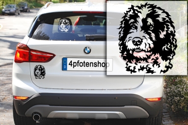 Autoaufkleber "Spanischer Wasserhund" Kopf