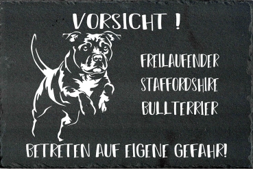 Schieferplatte Staffordshire Bullterrier