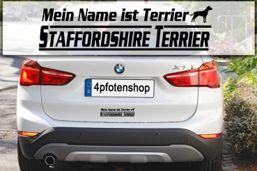 Aufkleber "Mein Name ist Staffordshire Terrier"