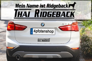 Aufkleber "Mein Name ist Thai Ridgeback"