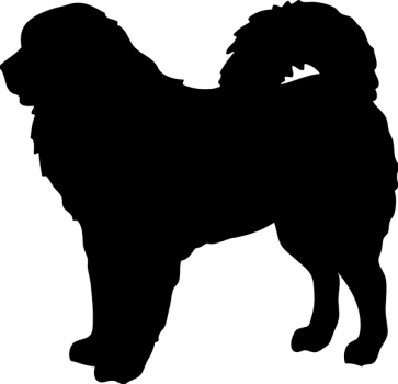 Autoaufkleber Tibetdogge stehend Silhouette