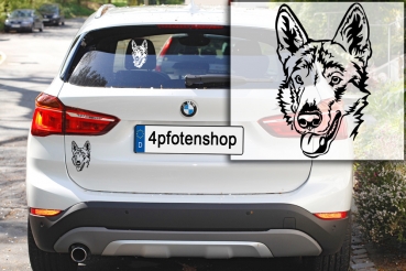 Autoaufkleber "Tschechischer Wolfhund" Kopf