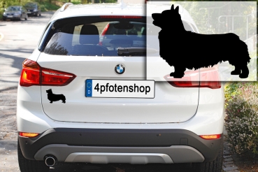 Autoaufkleber Welsh Corgi stehend Silhouette