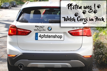 Aufkleber "Pfoten weg! Welsh Corgi im Heck"
