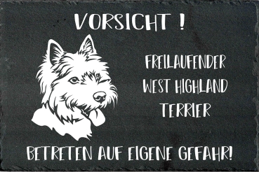 Schieferplatte West Highland Terrier