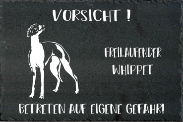 Schieferplatte Whippet