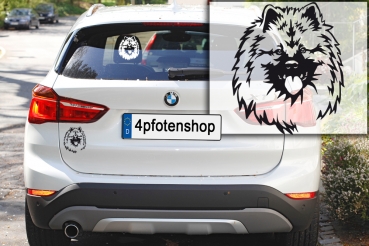 Autoaufkleber "Wolfsspitz" Kopf