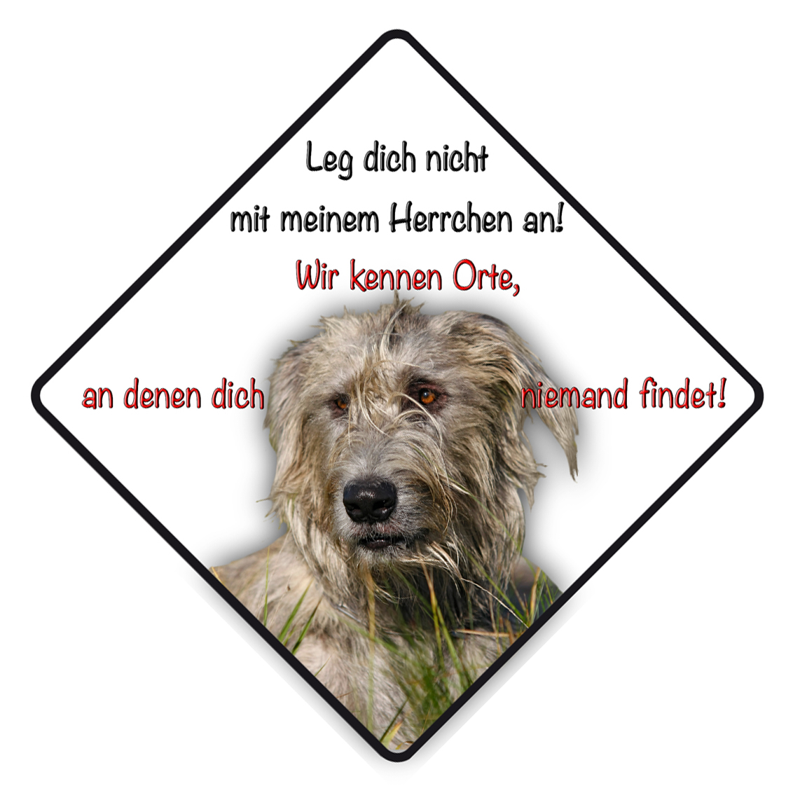 Wetterfester Aufkleber Irischer Wolfshund Hunde Dogs Rasse größe 15 oder 59 cm