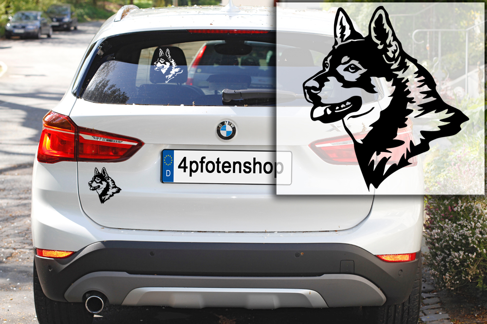 AMA SHOP Hunde-Aufkleber – Konturschnitt, Für Auto, Helm & Wohnmobil, Schwarzes Design, Verschiedene Größen