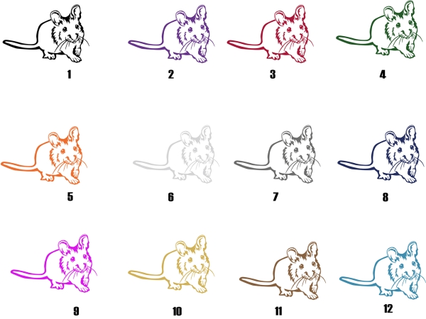 Aufkleber Maus *für helle Hintergründe
