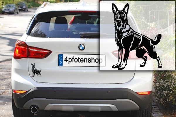 Autoaufkleber "Hollandse Herder" Polizeihund Kontur