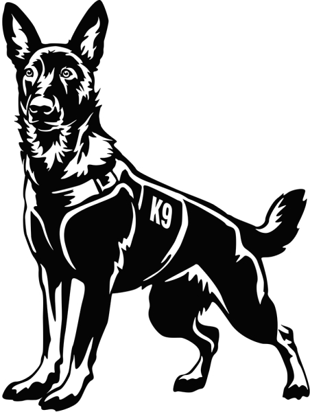 Autoaufkleber "Hollandse Herder" Polizeihund Kontur