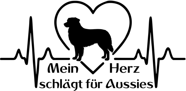 Aufkleber "Mein Herz schlägt für Aussies"