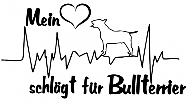 Aufkleber "Mein Herz schlägt für Bullterrier"