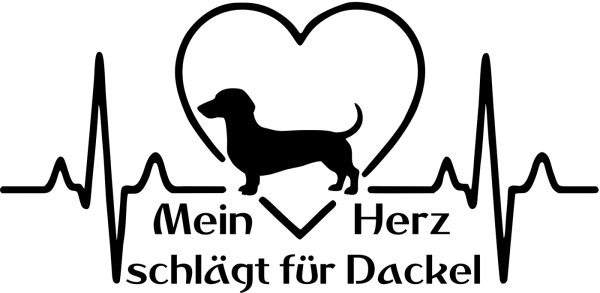 Aufkleber "Mein Herz schlägt für Dackel (Kurzhaardackel)"