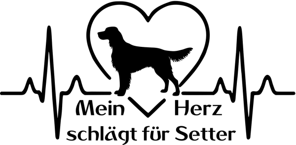 Aufkleber "Mein Herz schlägt für Setter"