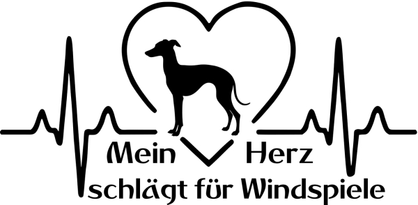 Aufkleber "Mein Herz schlägt für Windspiele"