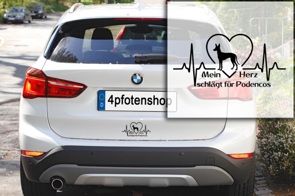 Aufkleber "Mein Herz schlägt für Podencos"
