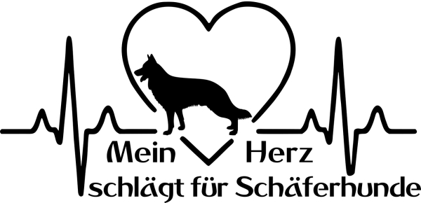 Aufkleber "Mein Herz schlägt für Schäferhunde"