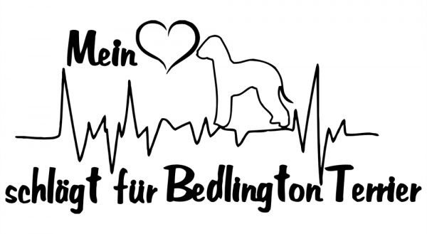 Aufkleber "Mein Herz schlägt für Bedlington Terrier"