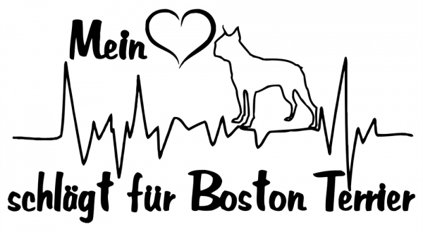 Aufkleber "Mein Herz schlägt für Boston Terrier"