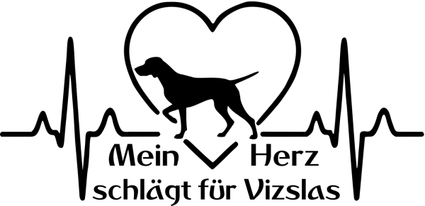 Aufkleber "Mein Herz schlägt für Vizslas (Kurzhaar)"