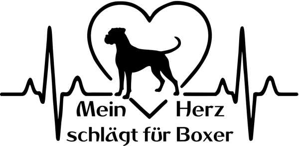 Aufkleber "Mein Herz schlägt für Boxer"