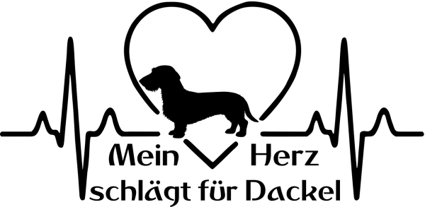 Aufkleber "Mein Herz schlägt für Dackel" (Rauhaardackel)