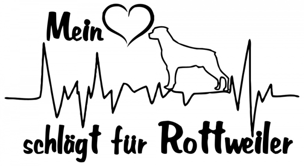Aufkleber "Mein Herz schlägt für Rottweiler"