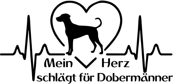 Aufkleber "Mein Herz schlägt für Dobermänner"