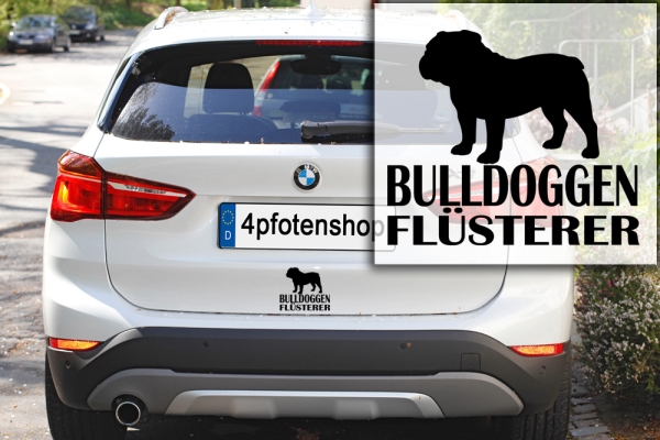 Aufkleber Englische Bulldogge "Bulldoggen-Flüsterer"
