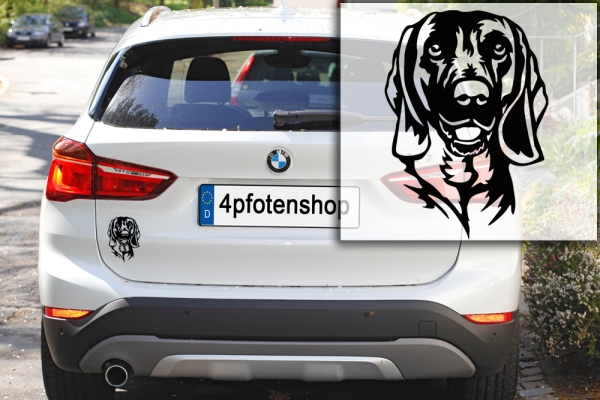 Autoaufkleber "Bayerischer Gebirgsschweißhund" Kopf