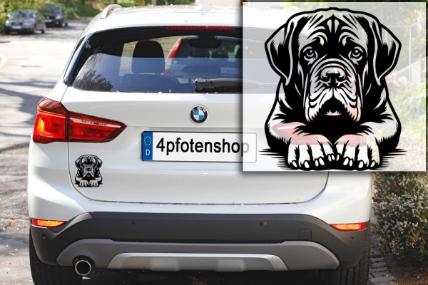 Autoaufkleber "Bordeauxdogge" Kopf