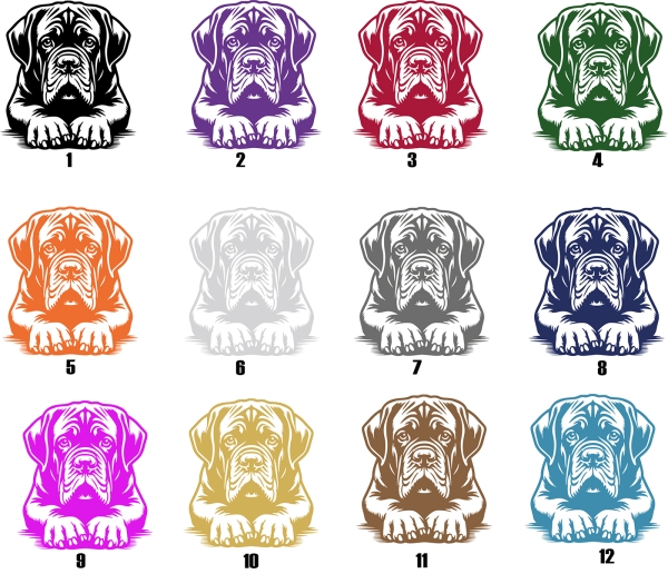 Autoaufkleber "Bordeauxdogge" Kopf