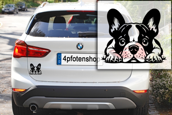 Autoaufkleber "Französische Bulldogge" Kopf