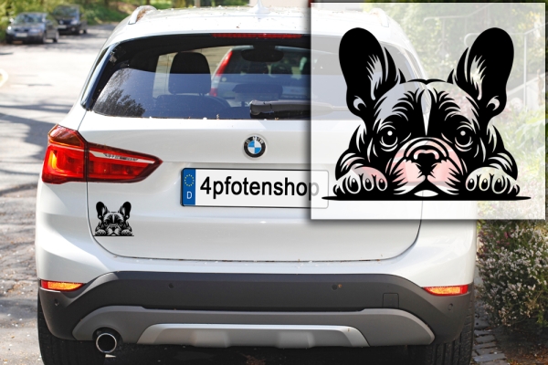 Autoaufkleber "Französische Bulldogge" Kopf