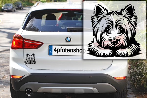 Autoaufkleber "West Highland Terrier" Kopf