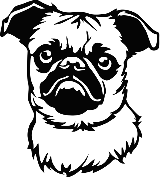 Aufkleber Brüsseler Griffon Kopf