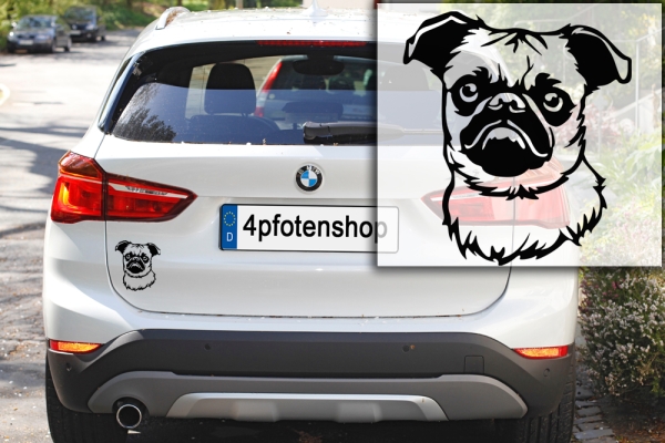 Autoaufkleber "Brüsseler Griffon Brabançon" Kopf