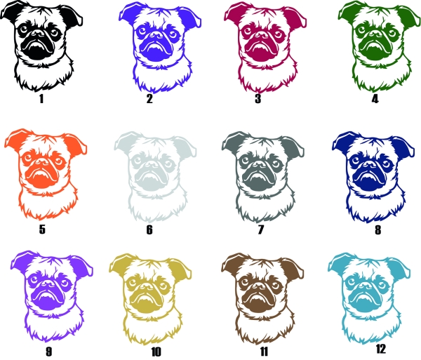 Autoaufkleber "Brüsseler Griffon Brabançon" Kopf