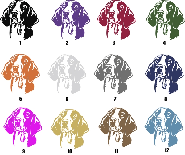 Autoaufkleber "Finnischer Laufhund - Finnenbracke" Kopf