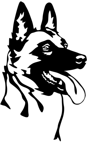 Aufkleber Malinois Kopf