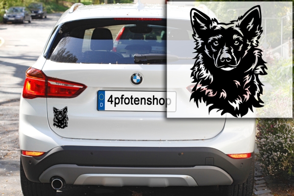 Autoaufkleber "Kroatischer Schäferhund" (Hrvatski ovcar) Kopf