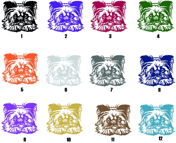 Autoaufkleber "Brüsseler Griffon" Kopf