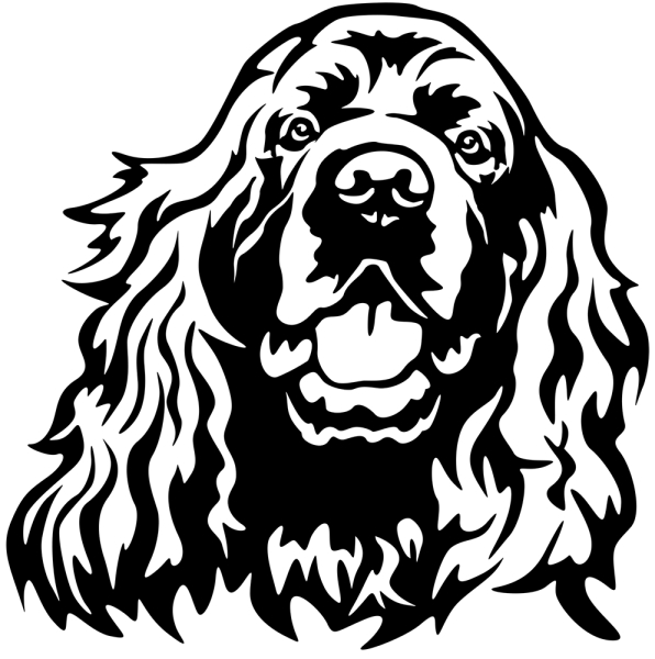 Aufkleber Sussex Spaniel Kopf
